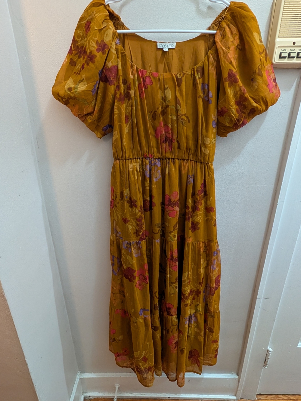 Patrons of Peace Floral Maxi Dress in Brown & Pink Size Small Like New